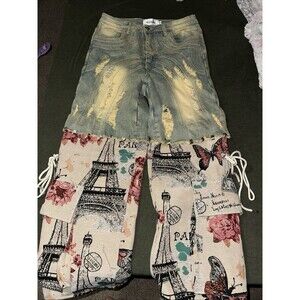 Guapi La Ville Lumiere Convertible Denim Pants Men’s Sz 30 Oversized Heavyweight